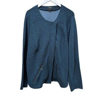 TORRID Moto Jacket Plus Size 4X (Torrid 4) Teal Blue Stretch Womens Blazer Zip
